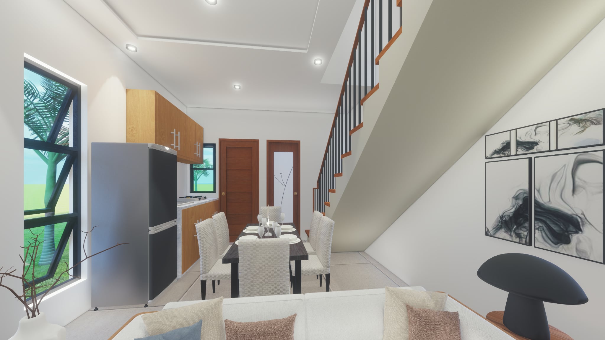 Kitchen and dining area alternate view